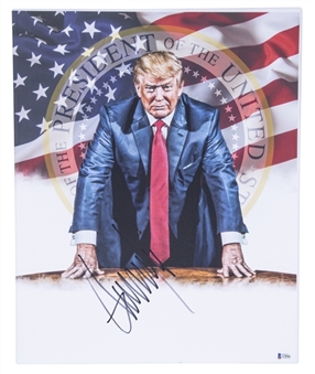 Donald Trump Signed 16x20 Stretched Canvas (Beckett)
